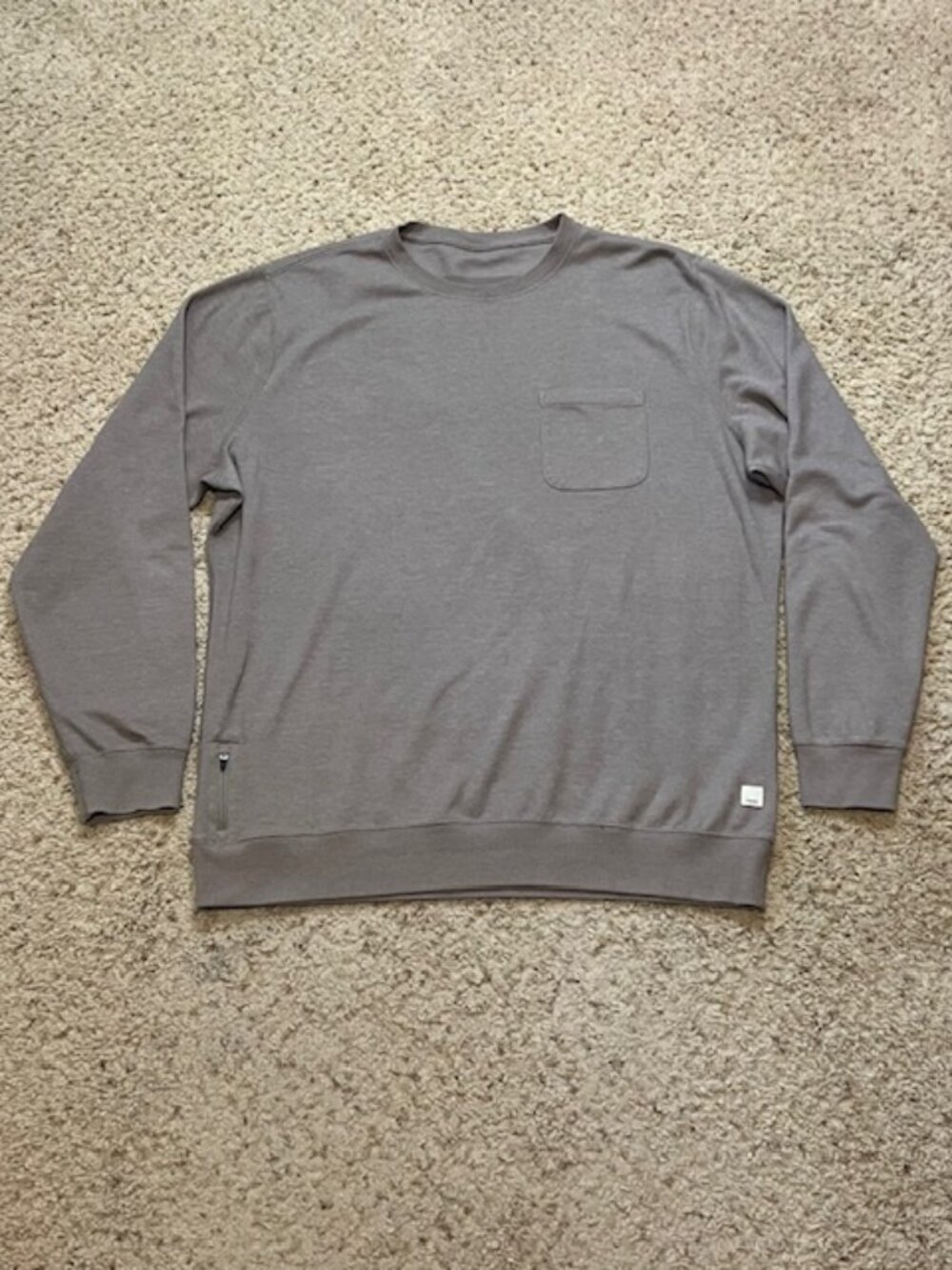 Vuori Men Light Brown Jeffreys Pullover Long Sleeve Sweatshirt Size XXL 2XL